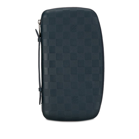 Louis Vuitton Zippy XL, Navy, Leather, wallet