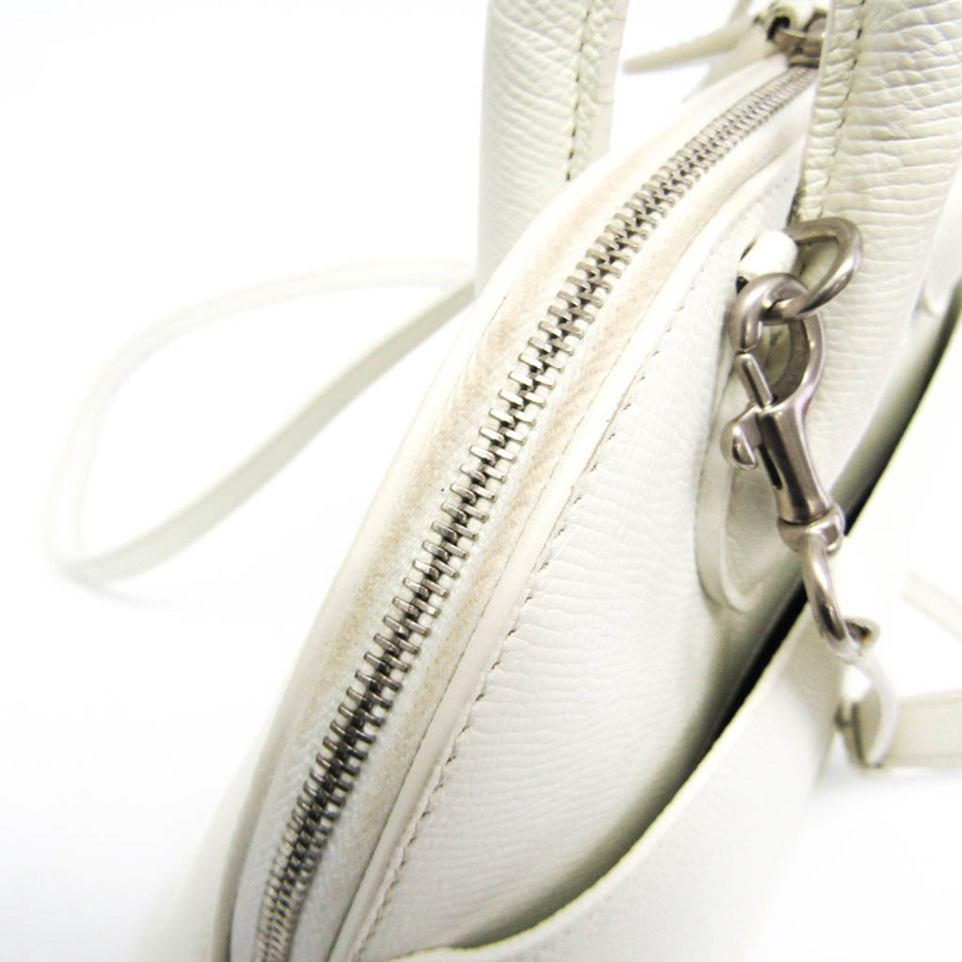 Balenciaga Ville Top Handle, White, Leather, handbag