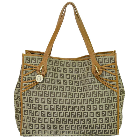 Fendi Zucchino, Brown, Canvas, tote