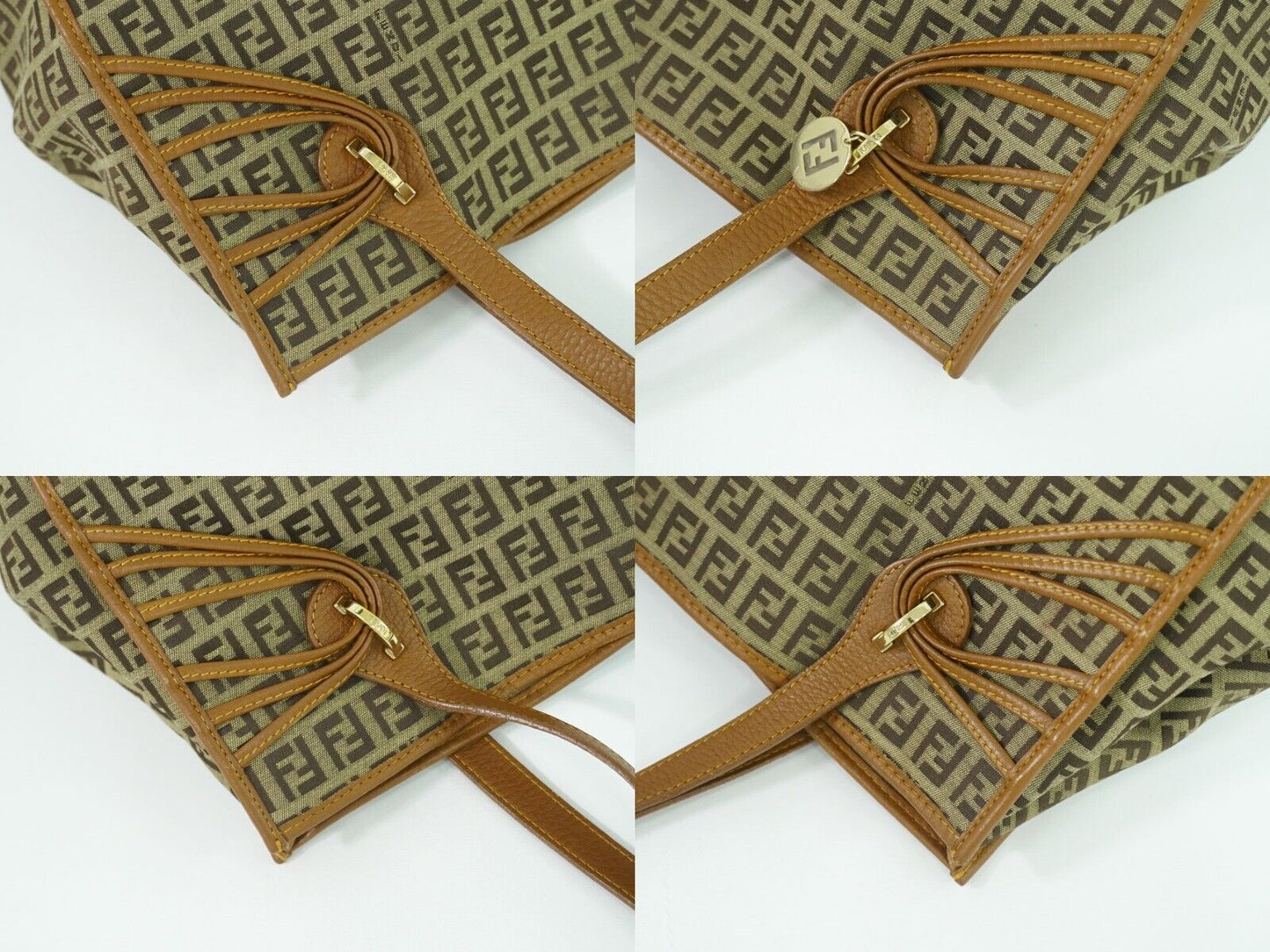 Fendi Zucchino, Brown, Canvas, tote