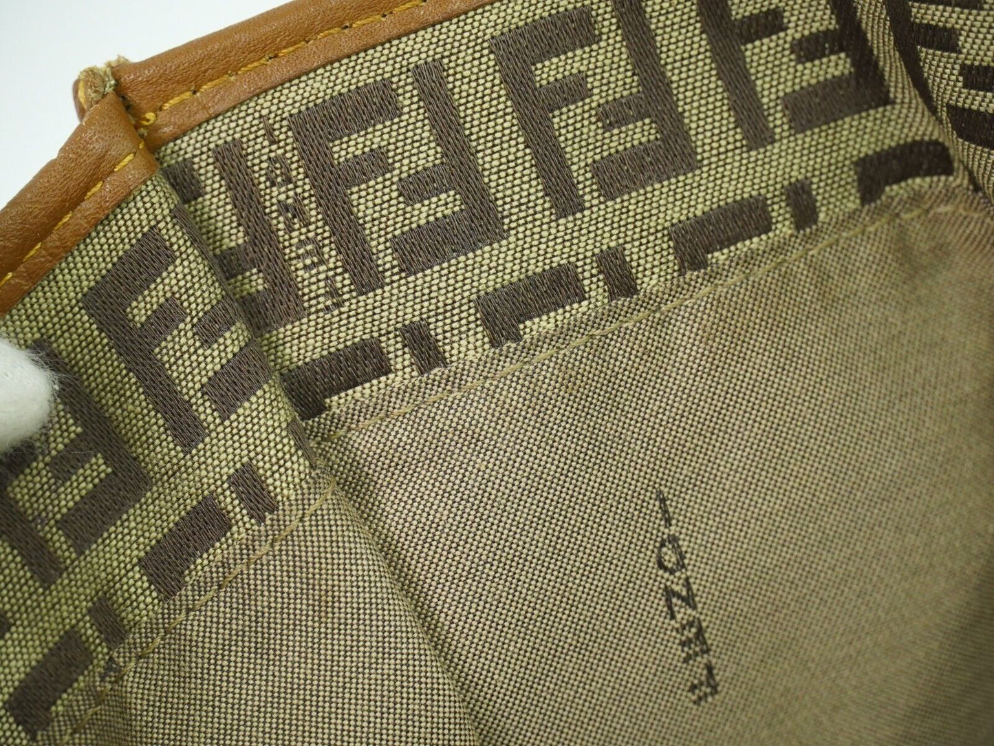 Fendi Zucchino, Brown, Canvas, tote