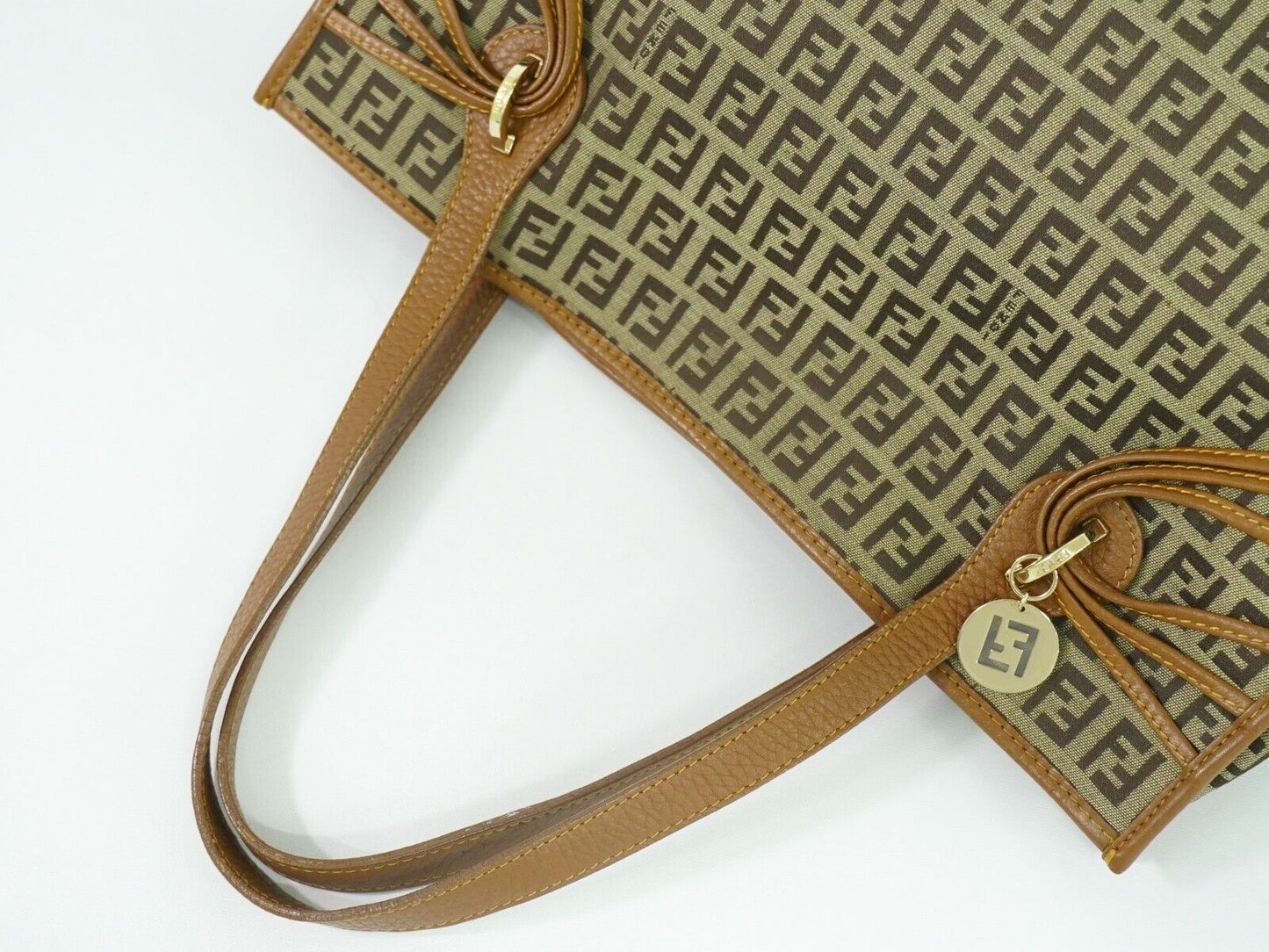 Fendi Zucchino, Brown, Canvas, tote