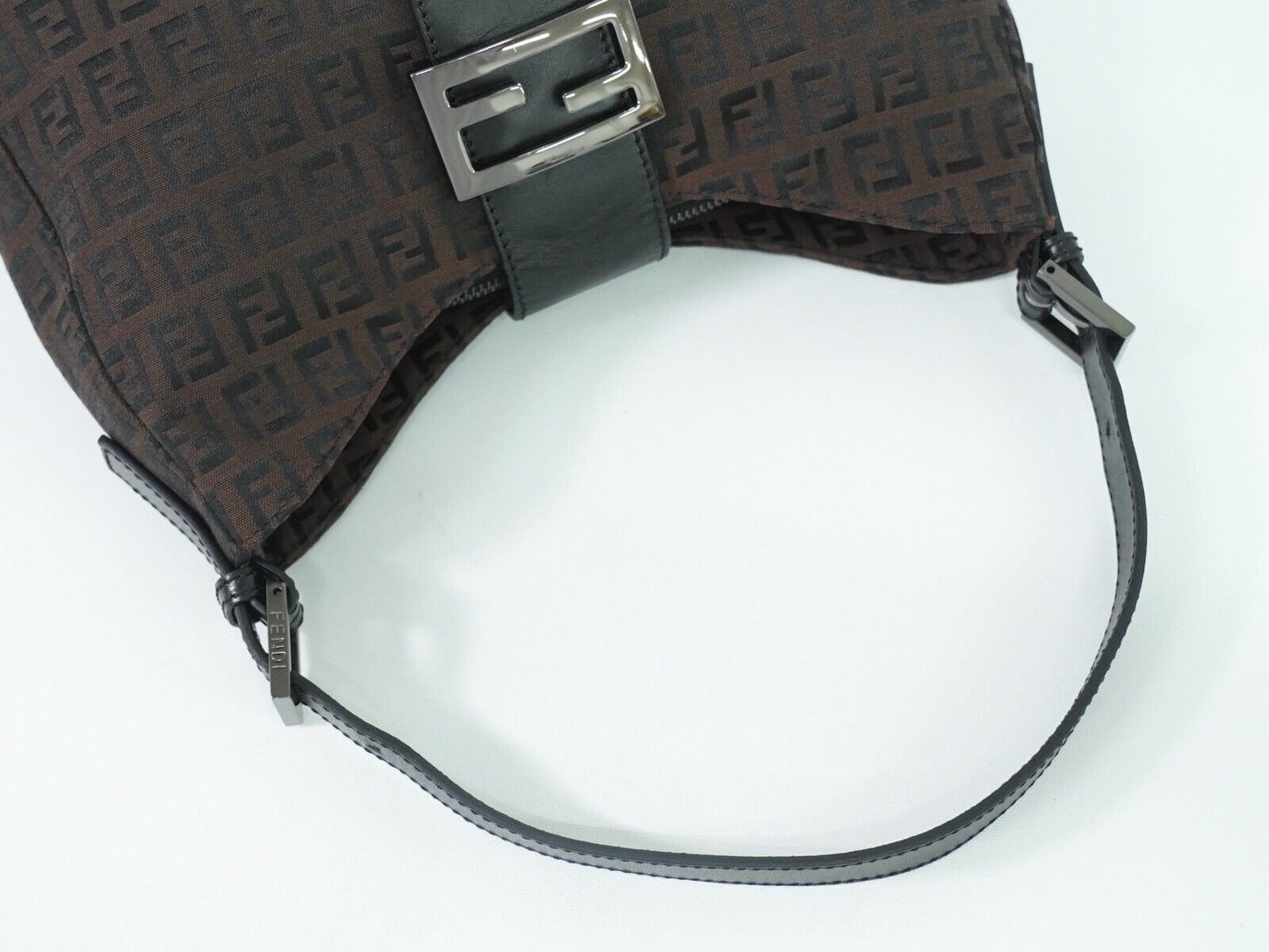 Fendi Zucchino, Brown, Canvas, shoulder