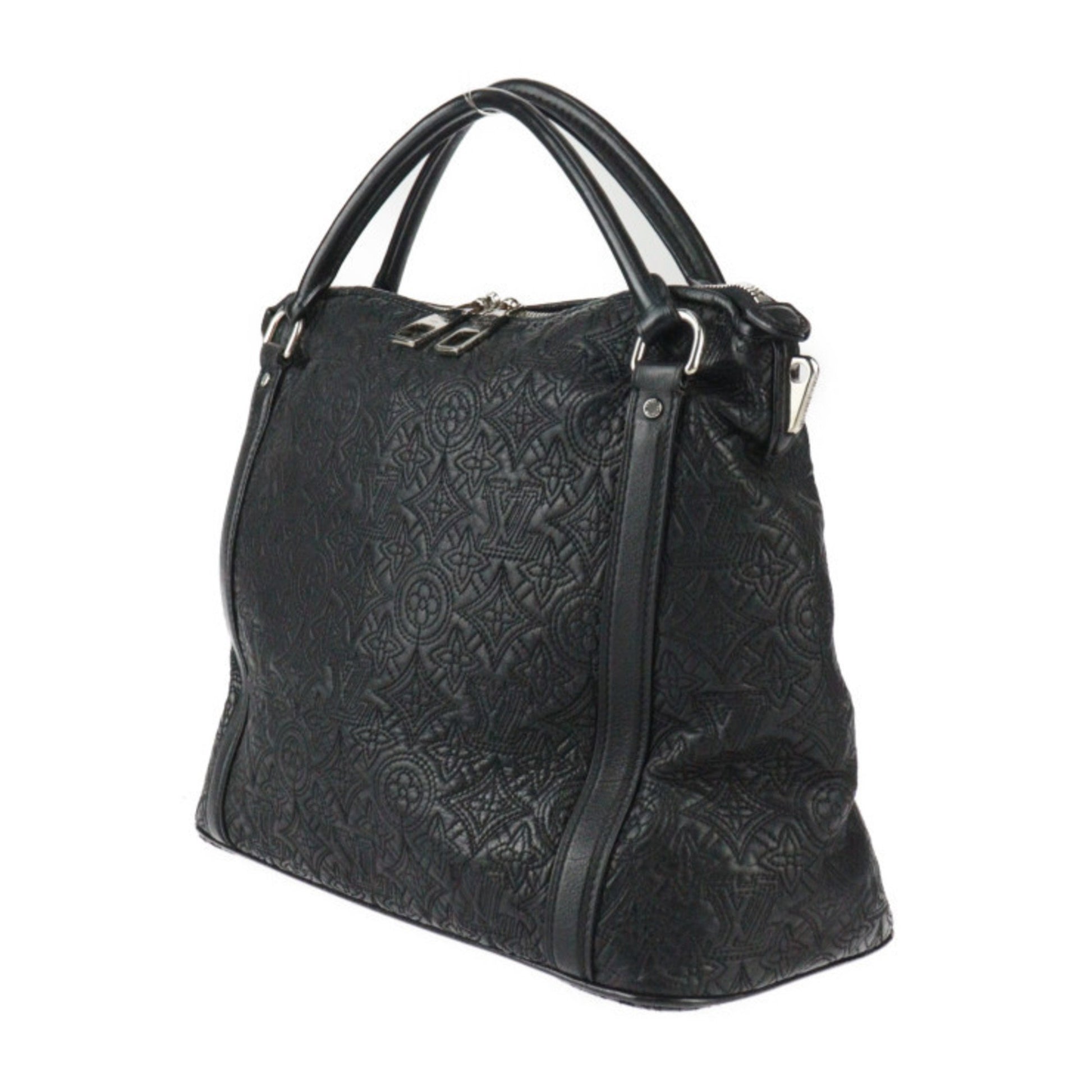 Louis Vuitton Antheia, Black, Leather, handbag