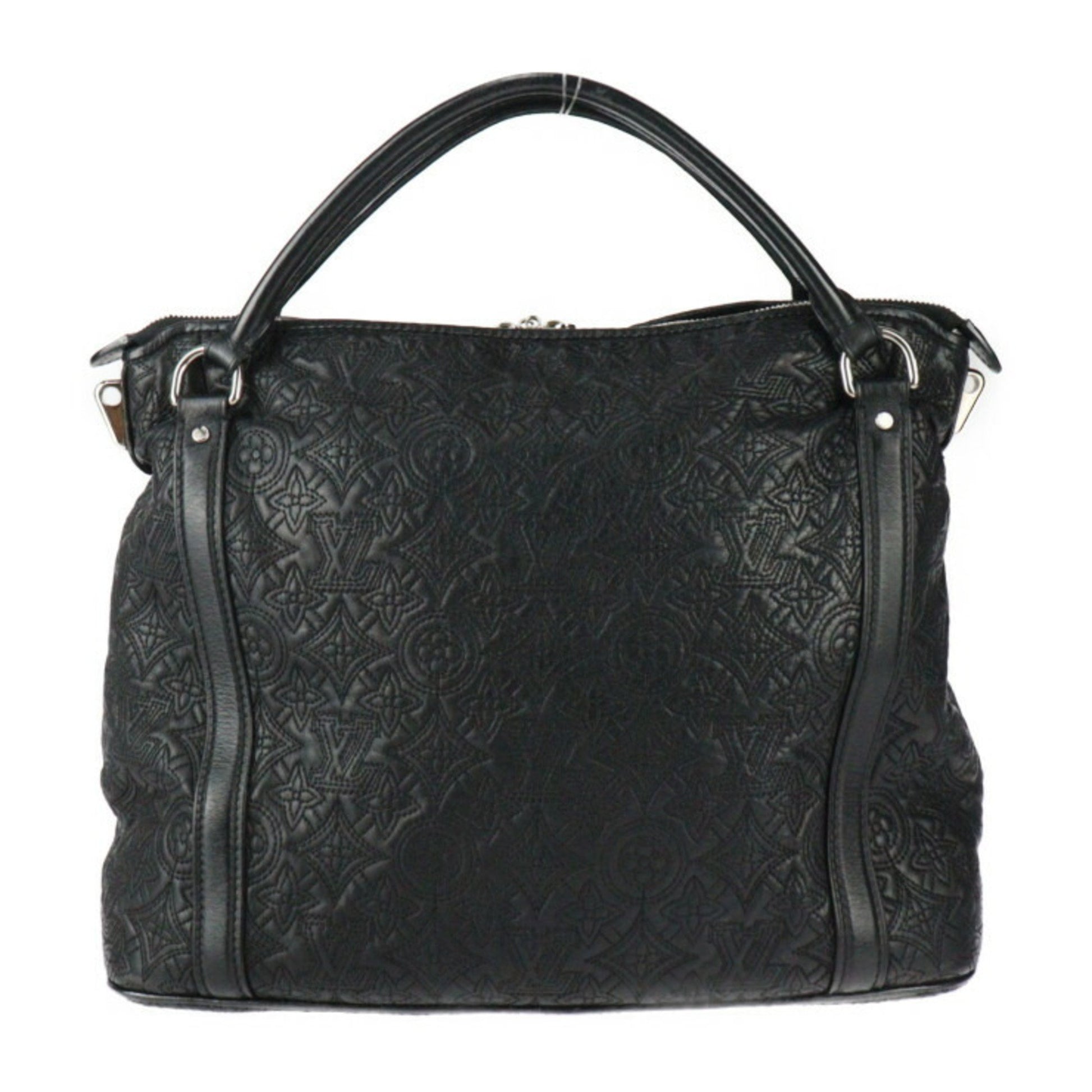 Louis Vuitton Antheia, Black, Leather, handbag