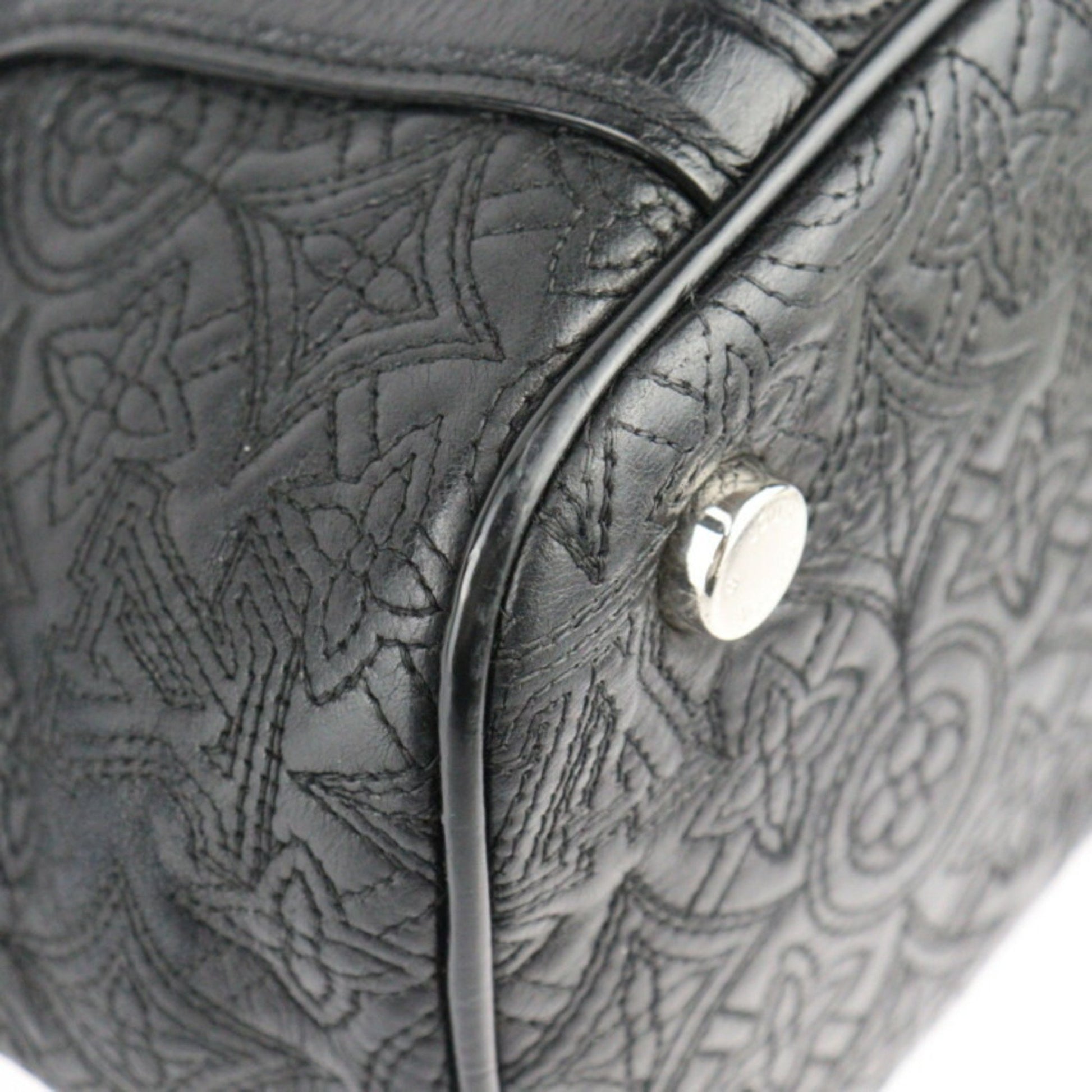 Louis Vuitton Antheia, Black, Leather, handbag