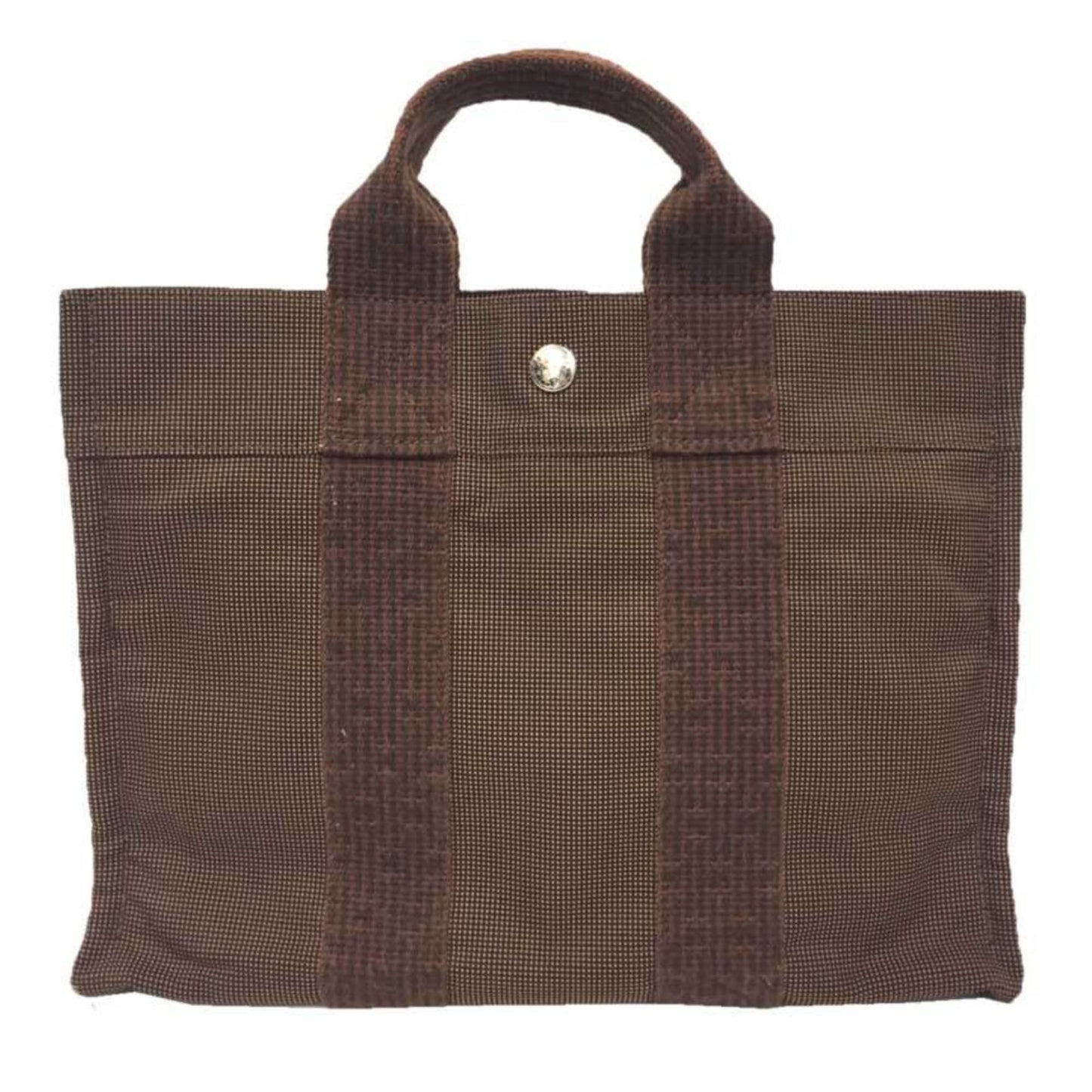 Hermès Herline, Brown, Canvas, tote