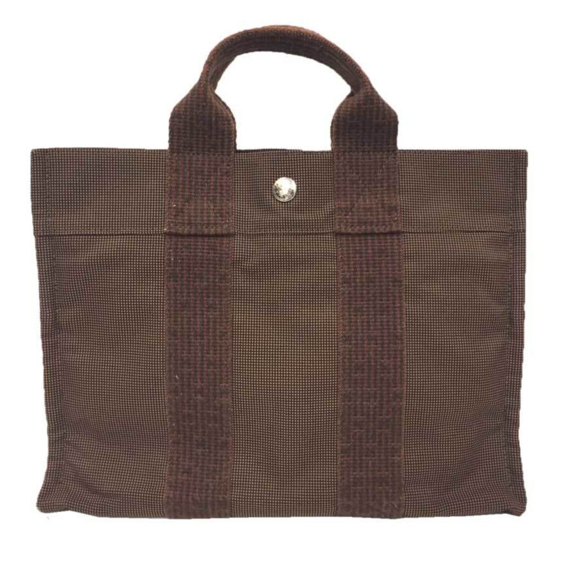 Hermès Herline, Brown, Canvas, tote