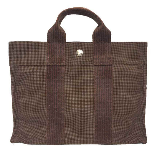 Hermès Herline, Brown, Canvas, tote