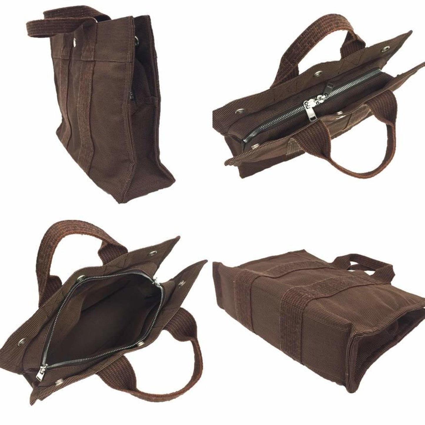 Hermès Herline, Brown, Canvas, tote