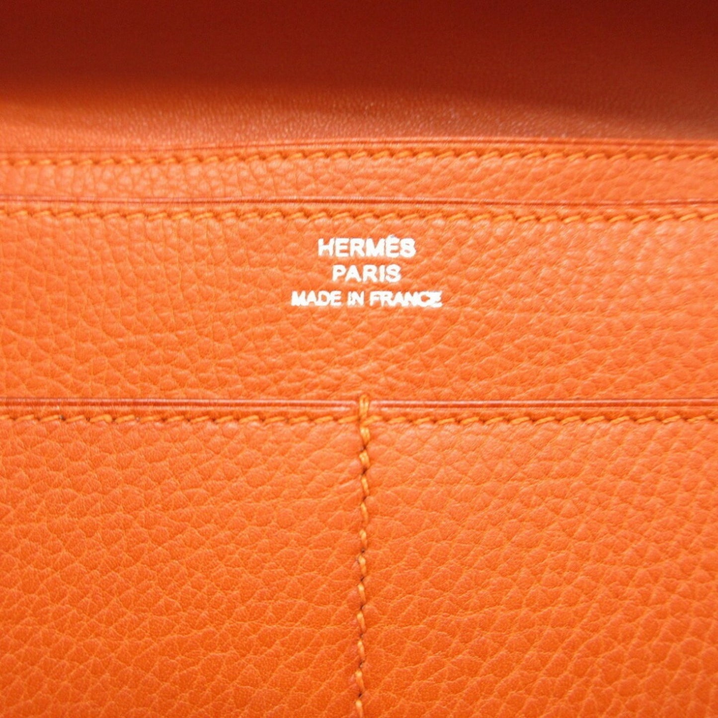 Hermès dOGON gm, Orange, Leather, wallet