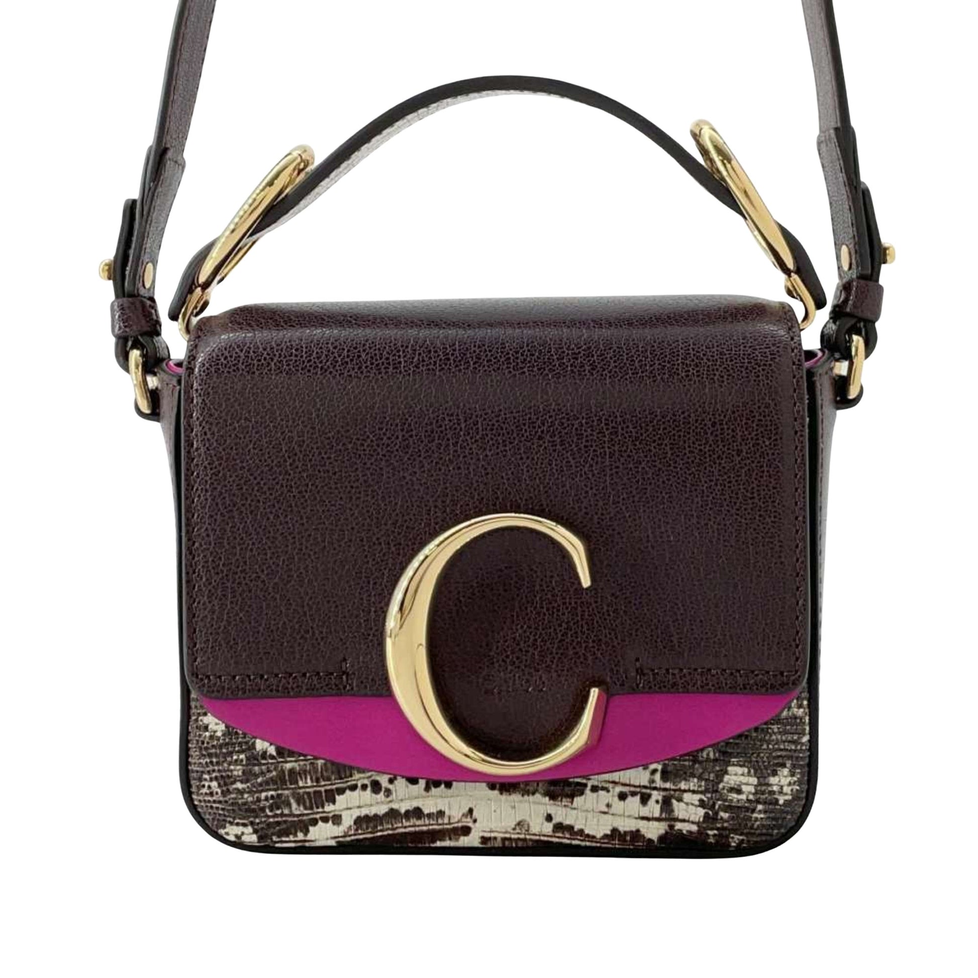 Chloé C, Purple, Leather, shoulder