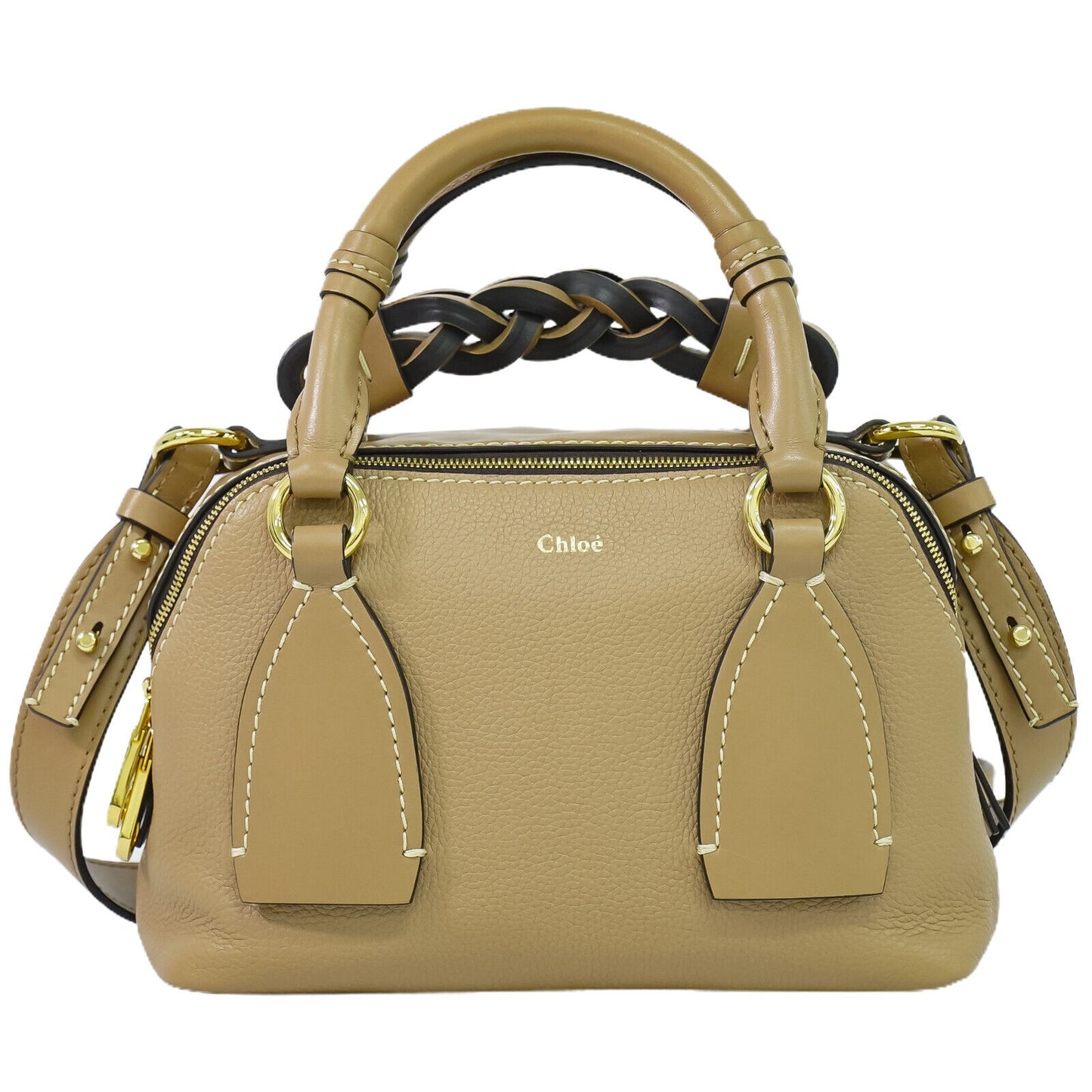 Chloé Daria, Beige, Leather, handbag