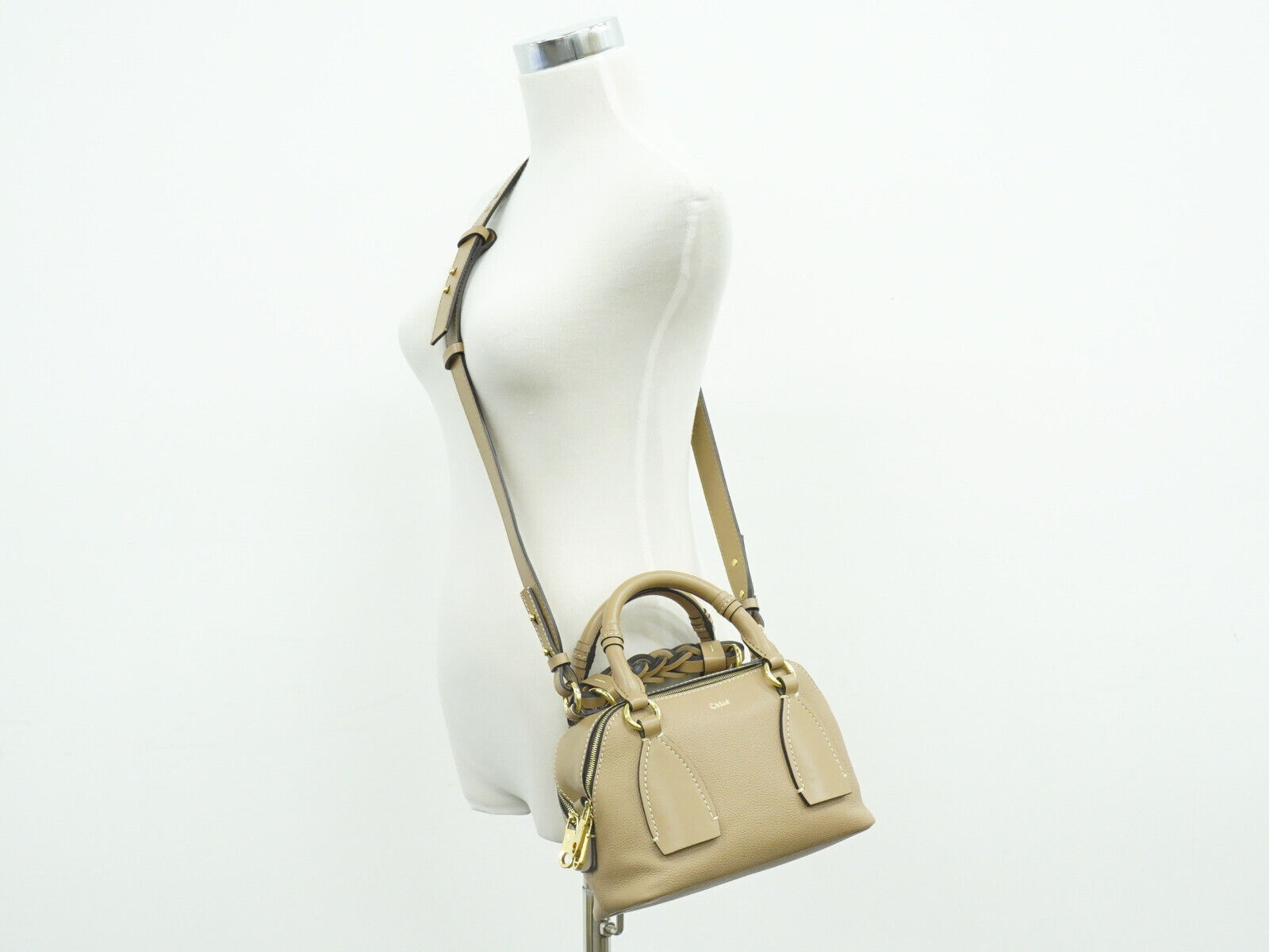 Chloé Daria, Beige, Leather, handbag