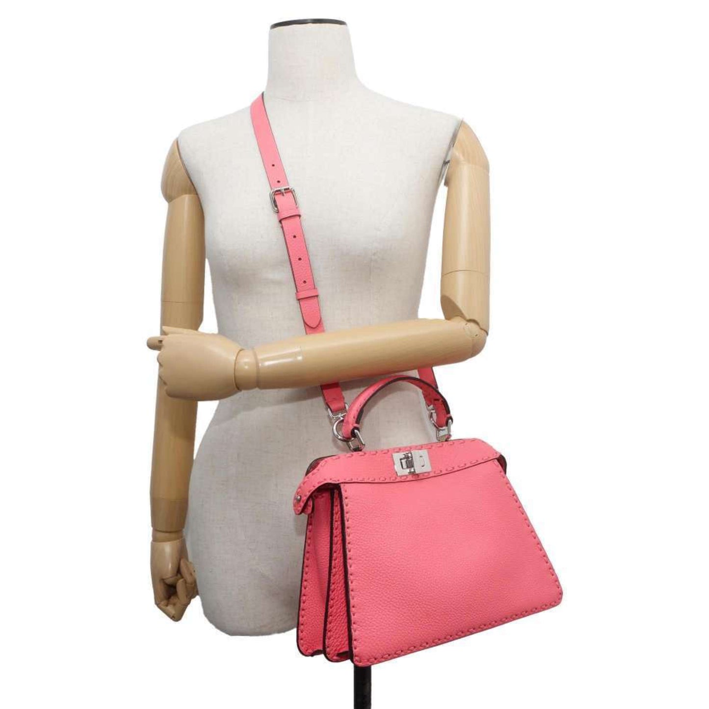 Fendi Peekaboo, Pink, Leather, handbag
