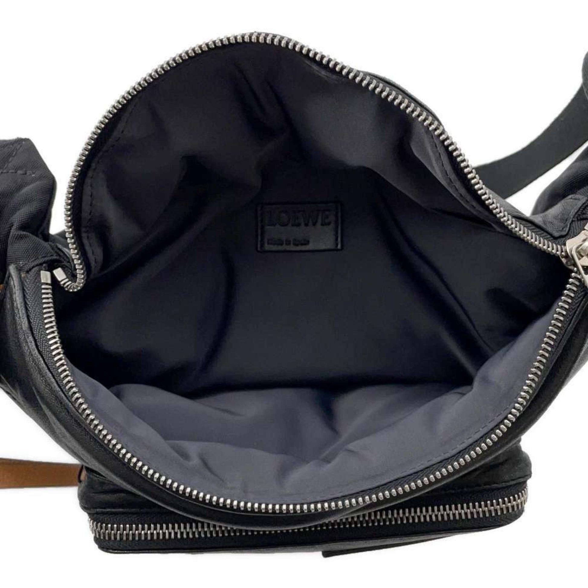 Loewe Puffy Bum Bag, Black, Leather, shoulder