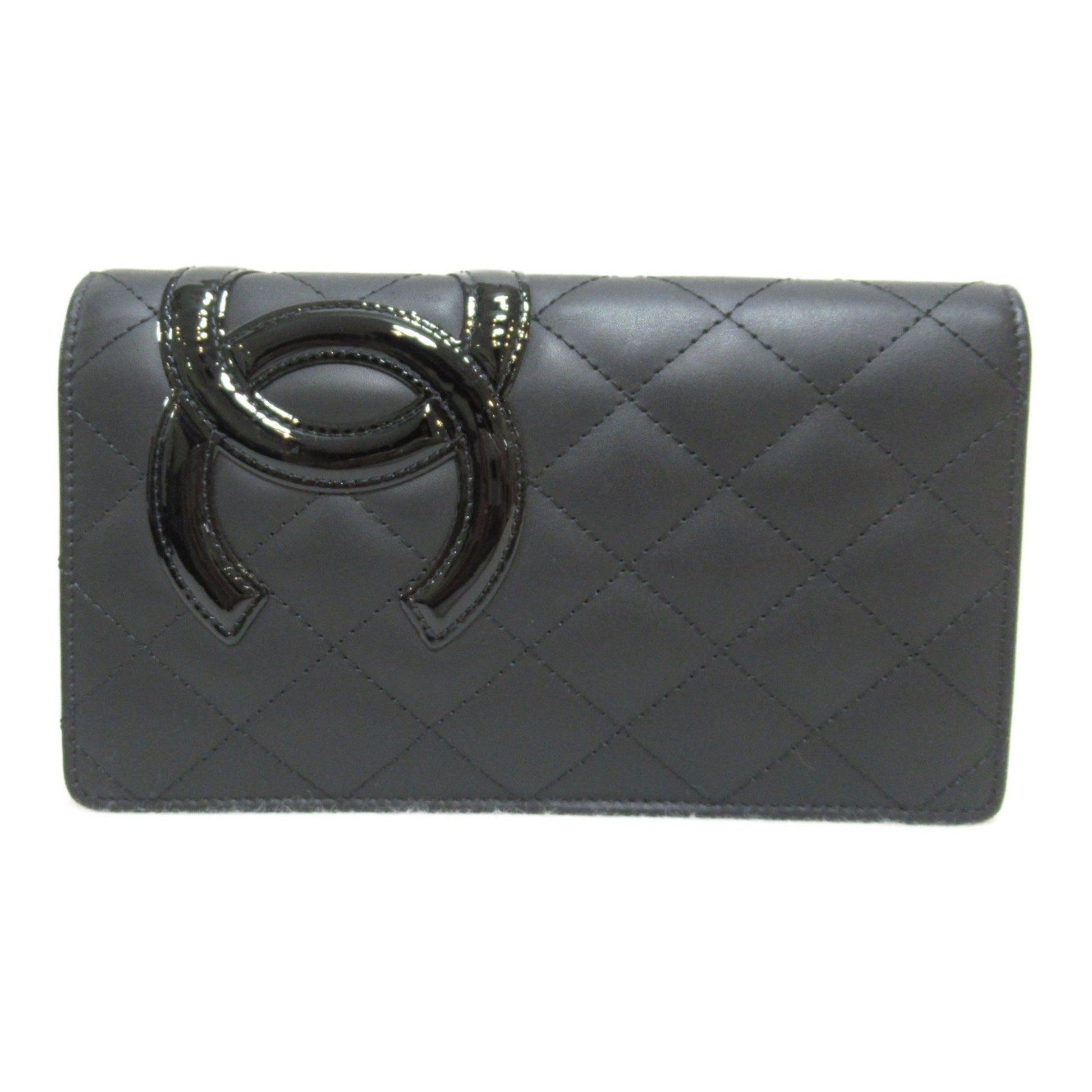 Chanel Cambon line, Black, Leather, wallet