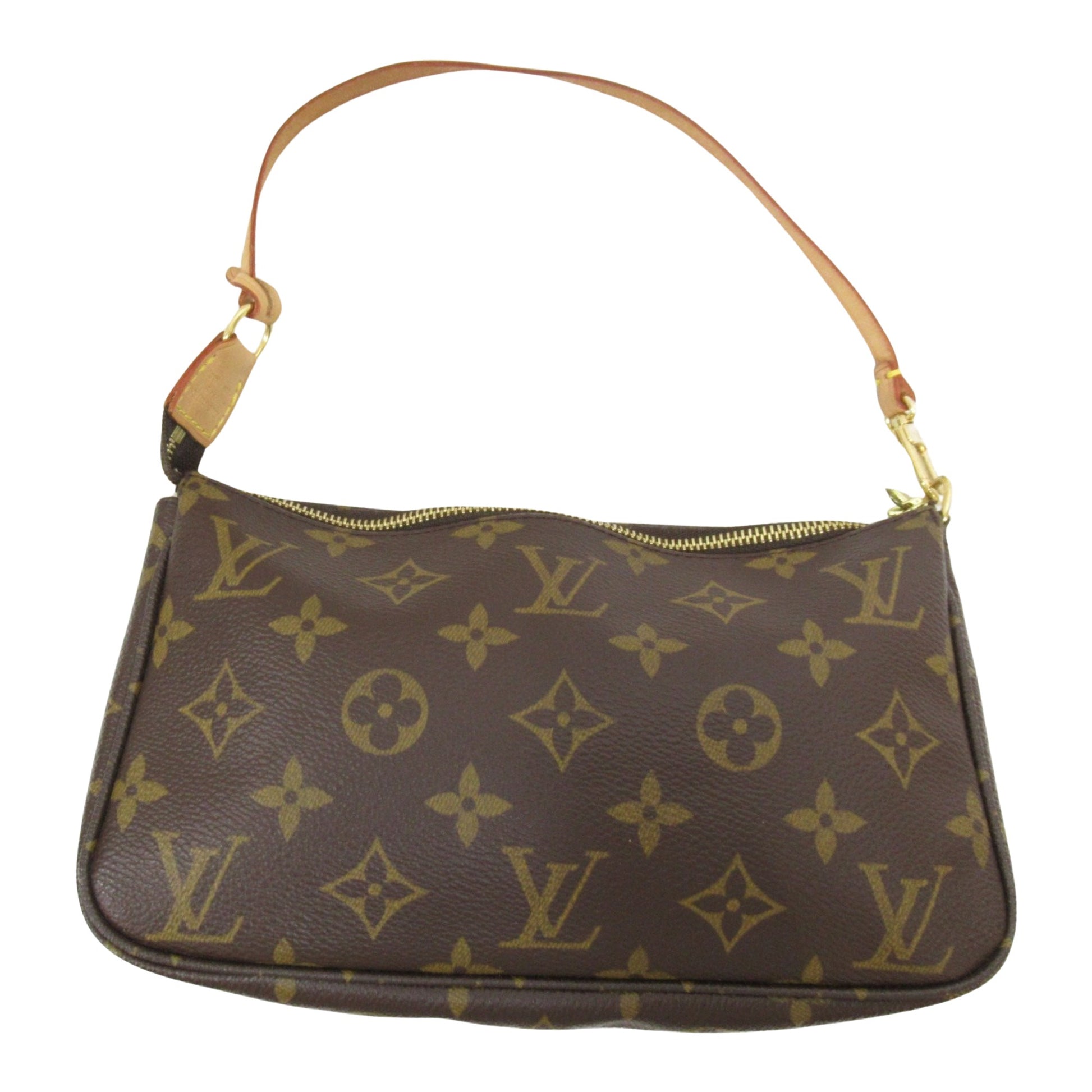 Louis Vuitton Pochette Accessoire, Brown, Canvas, clutch