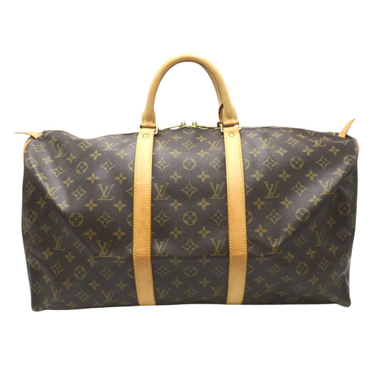 Louis Vuitton Keepall 50, Brown, Canvas, travel