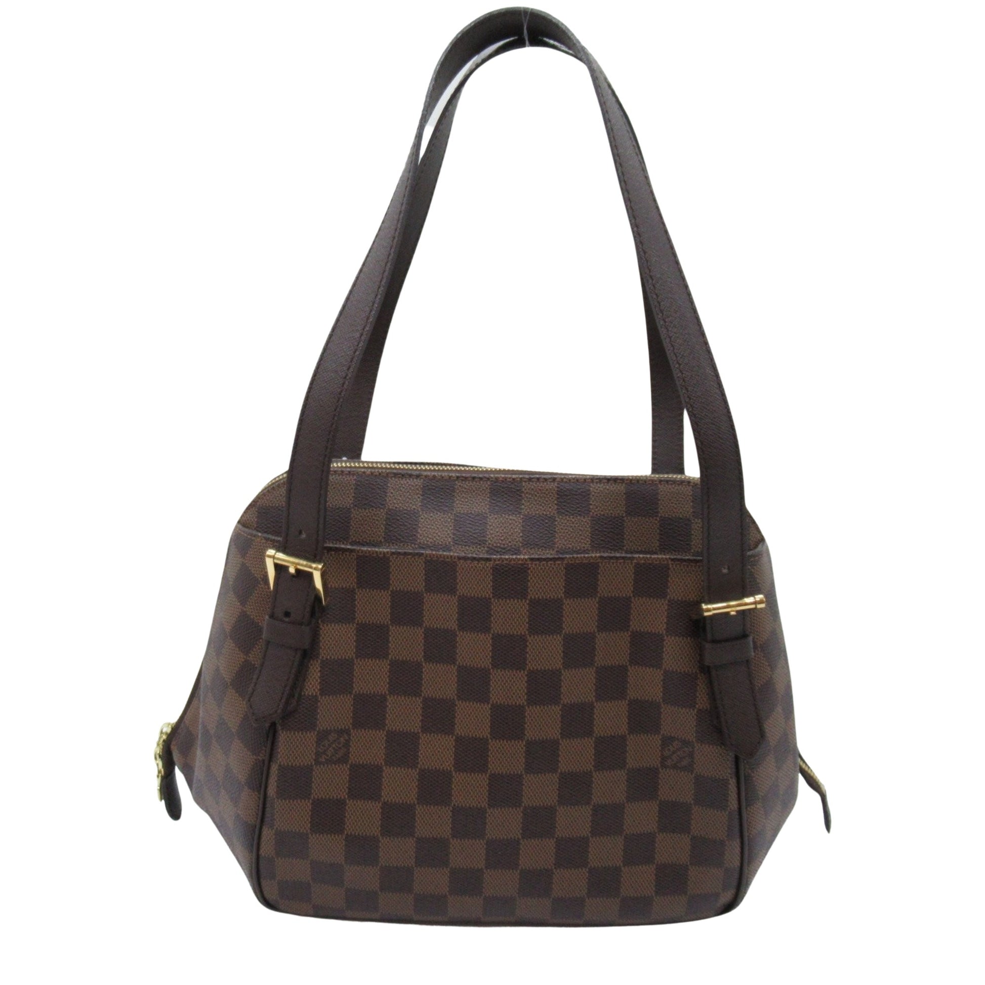 Louis Vuitton Belem MM, Brown, Canvas, shoulder