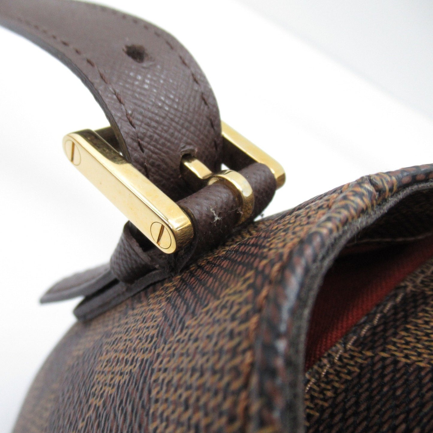 Louis Vuitton Belem MM, Brown, Canvas, shoulder