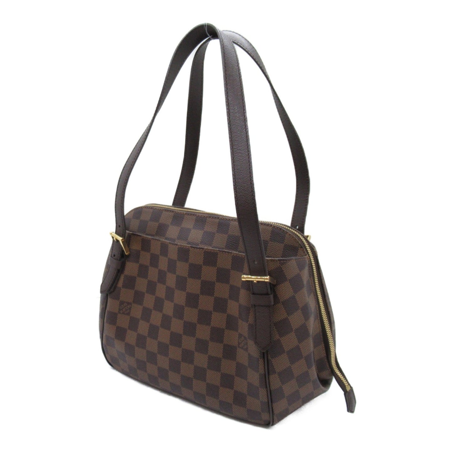 Louis Vuitton Belem MM, Brown, Canvas, shoulder