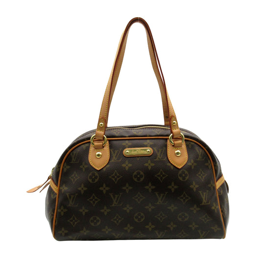 Louis Vuitton Montorgueil, Brown, Canvas, shoulder