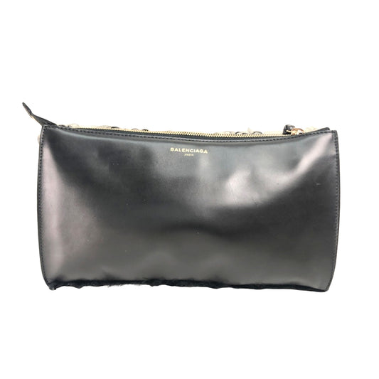 Balenciaga, Black, Leather, clutch