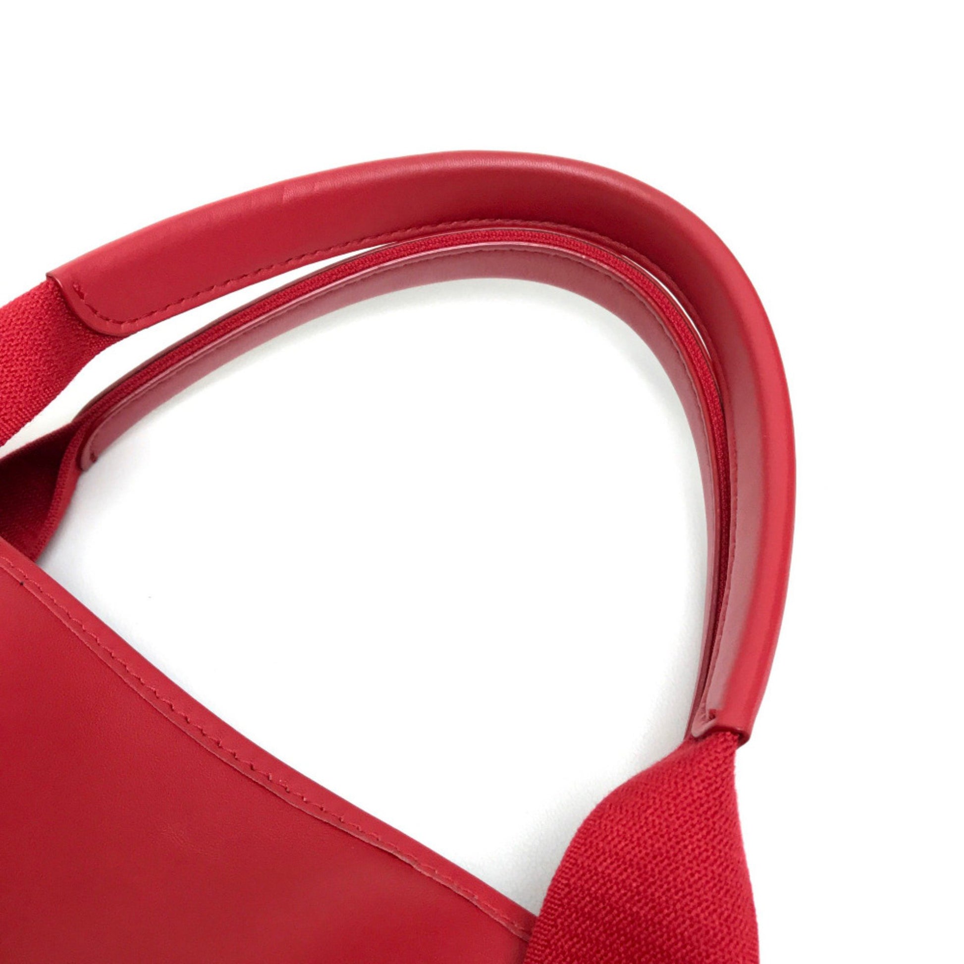 Balenciaga Navy Cabas, Red, Leather, tote