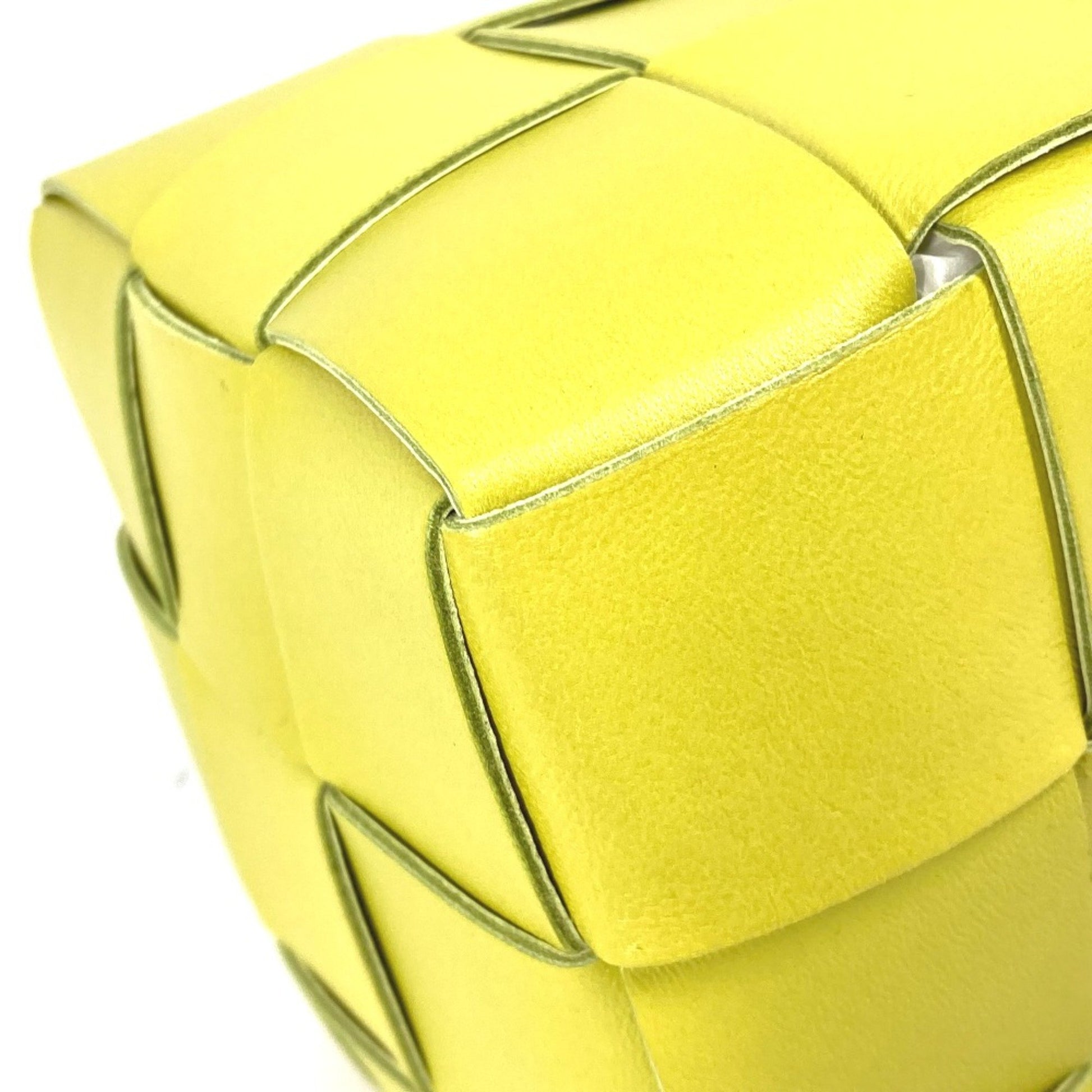 Bottega Veneta Cassette, Yellow, Leather, clutch