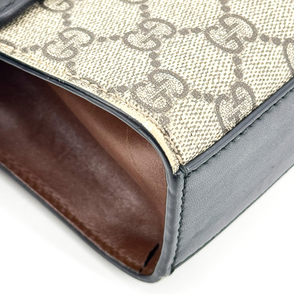 Gucci Padlock Clutch GG Canvas and Leather, Black, Canvas, Clutch