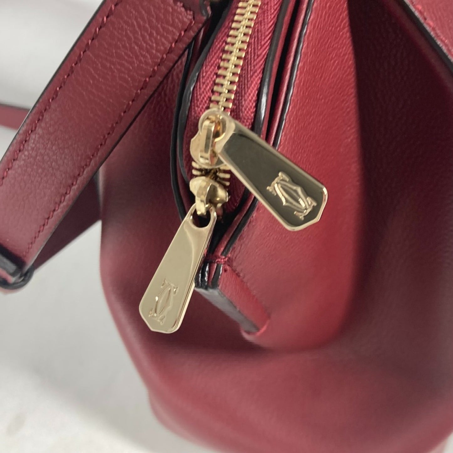 Cartier C de cartier, Burgundy, Leather, handbag