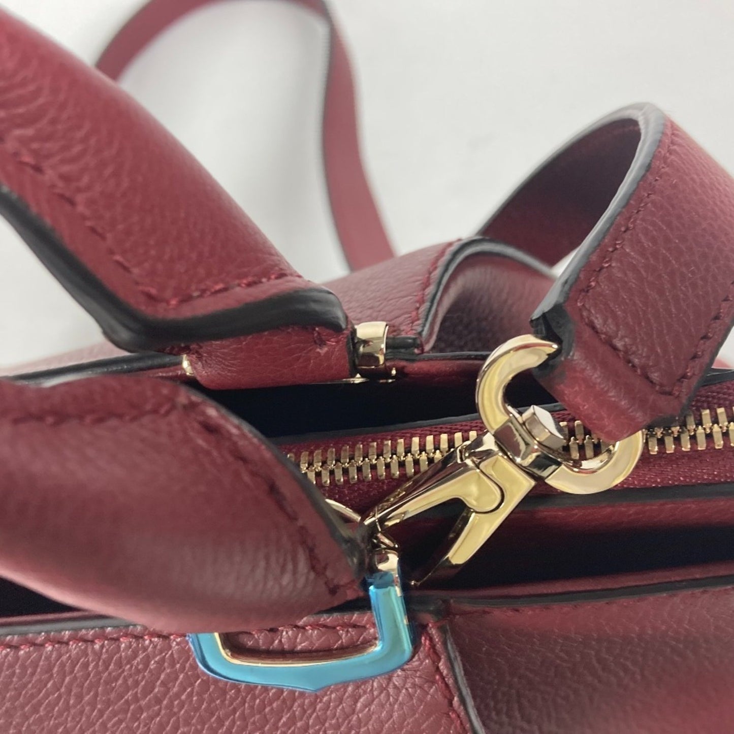 Cartier C de cartier, Burgundy, Leather, handbag