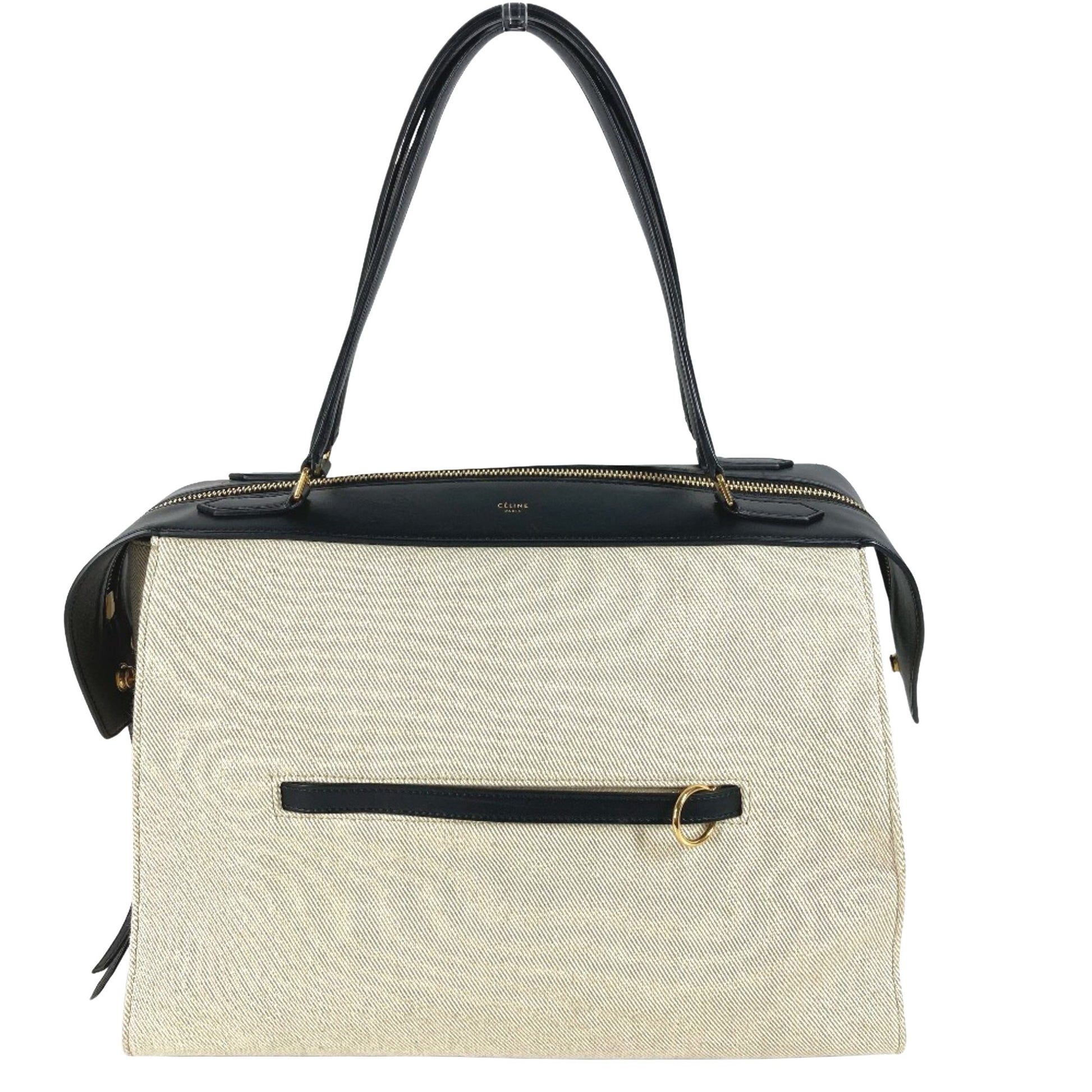Céline Ring, Beige, Canvas, shoulder