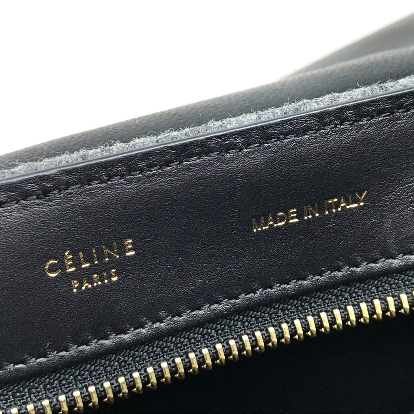 Céline Trapèze, Grey, Leather, shoulder