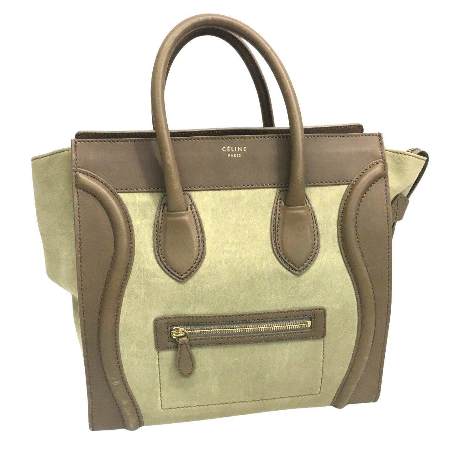 Céline Luggage Phantom, Beige, Leather, handbag