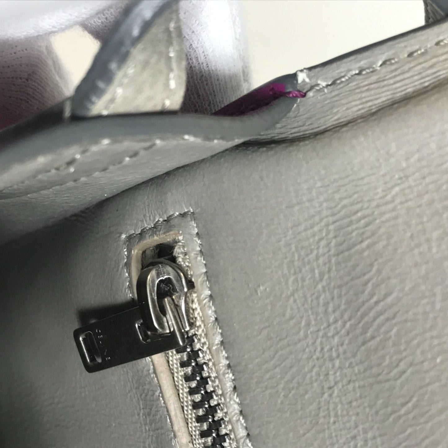 Céline Trotteur, Grey, Leather, shoulder