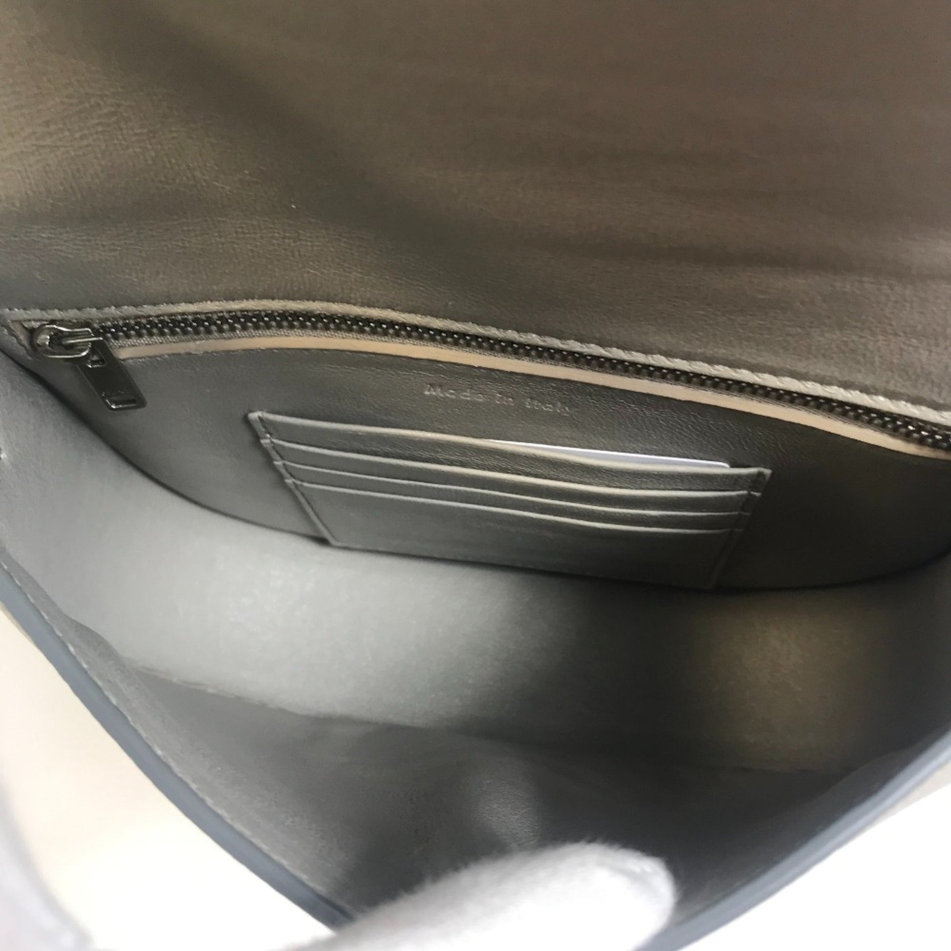 Céline Trotteur, Grey, Leather, shoulder