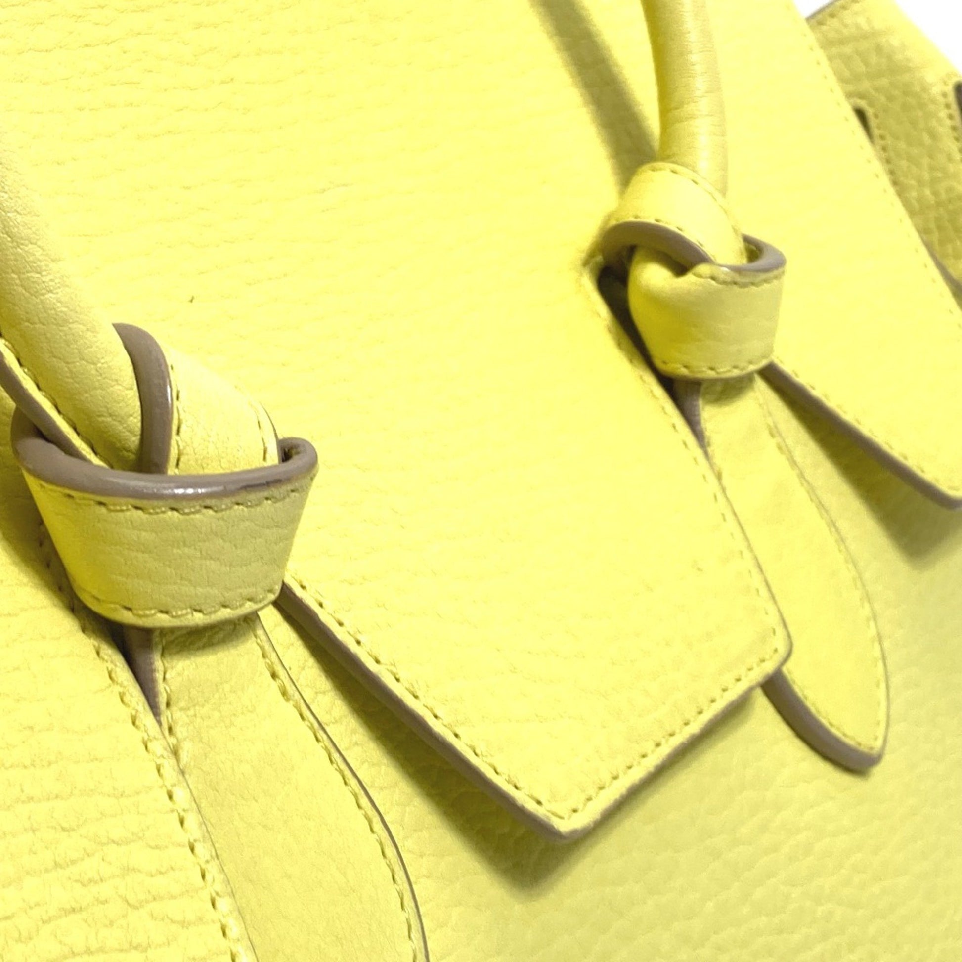 Céline Tie, Yellow, Leather, handbag