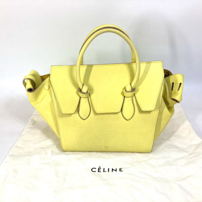 Céline Tie, Yellow, Leather, handbag