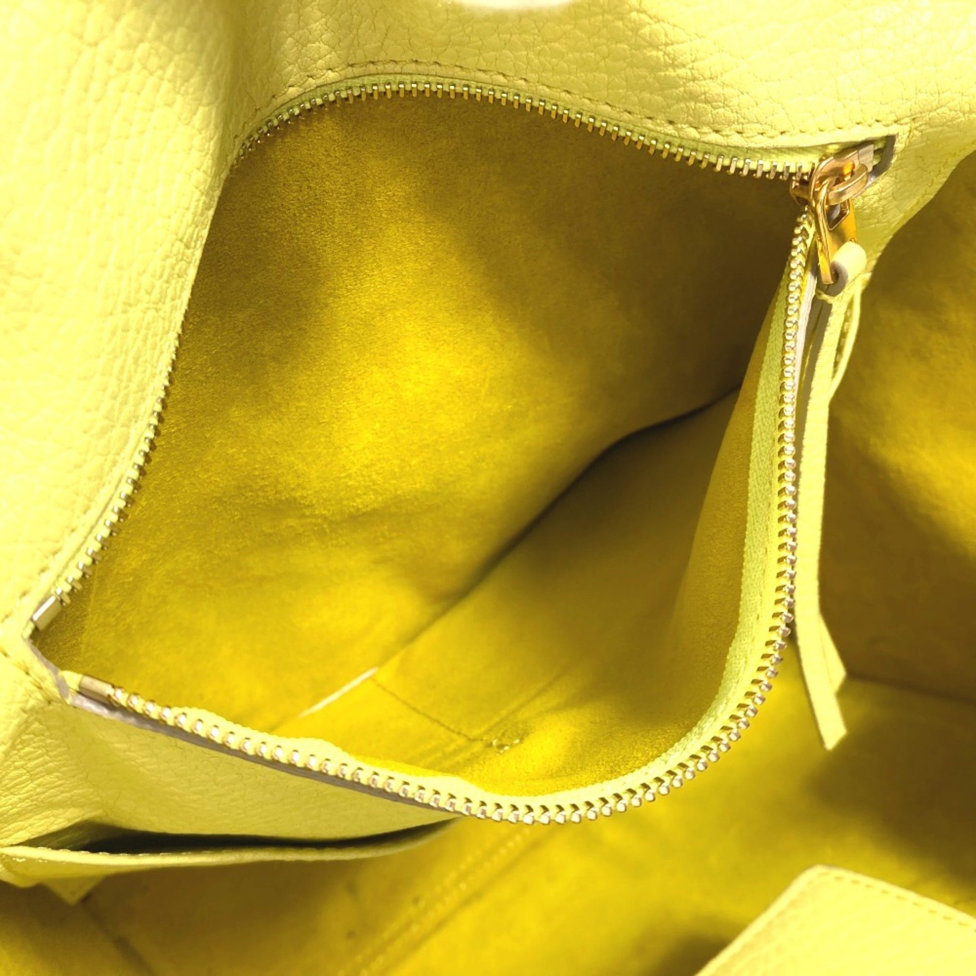 Céline Tie, Yellow, Leather, handbag