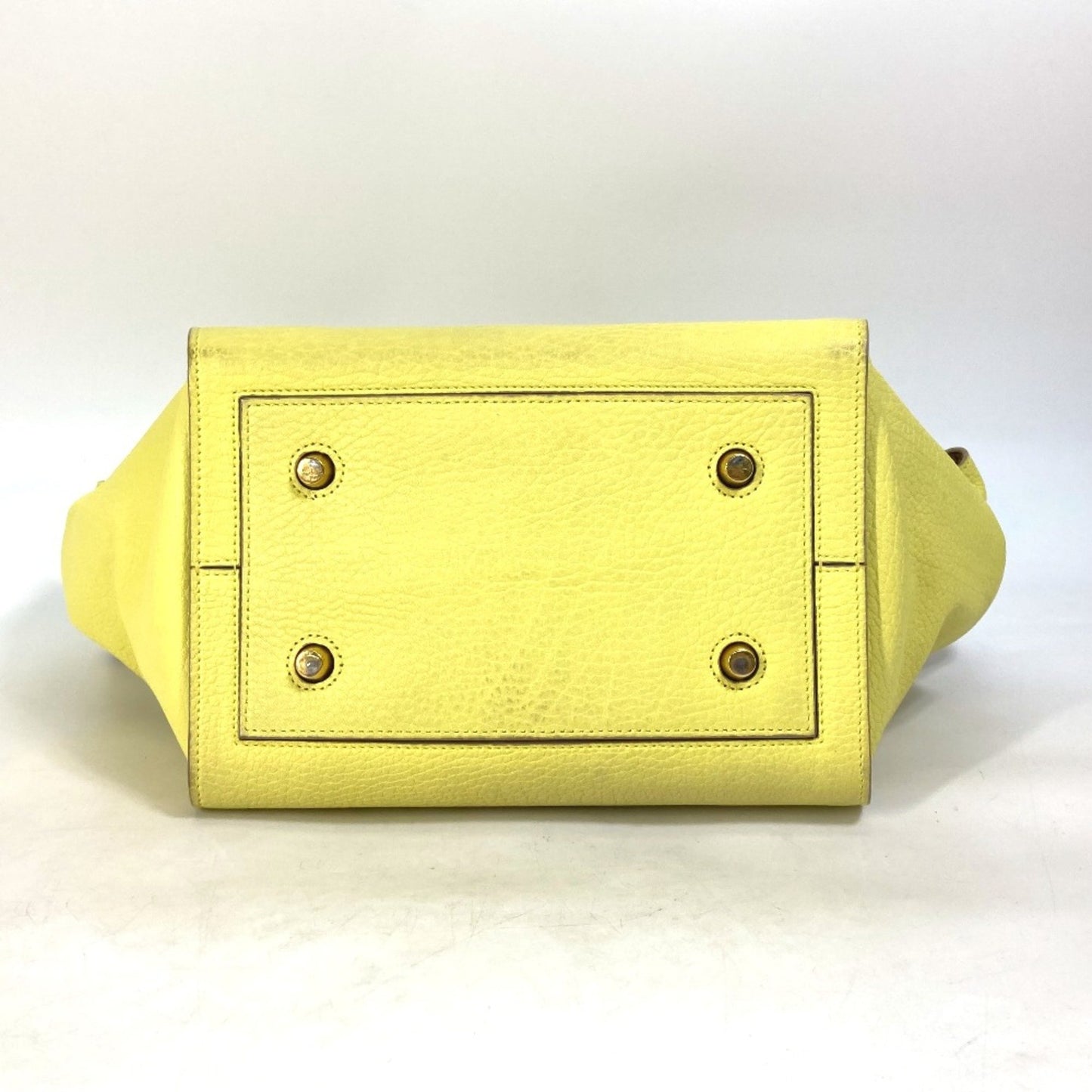 Céline Tie, Yellow, Leather, handbag
