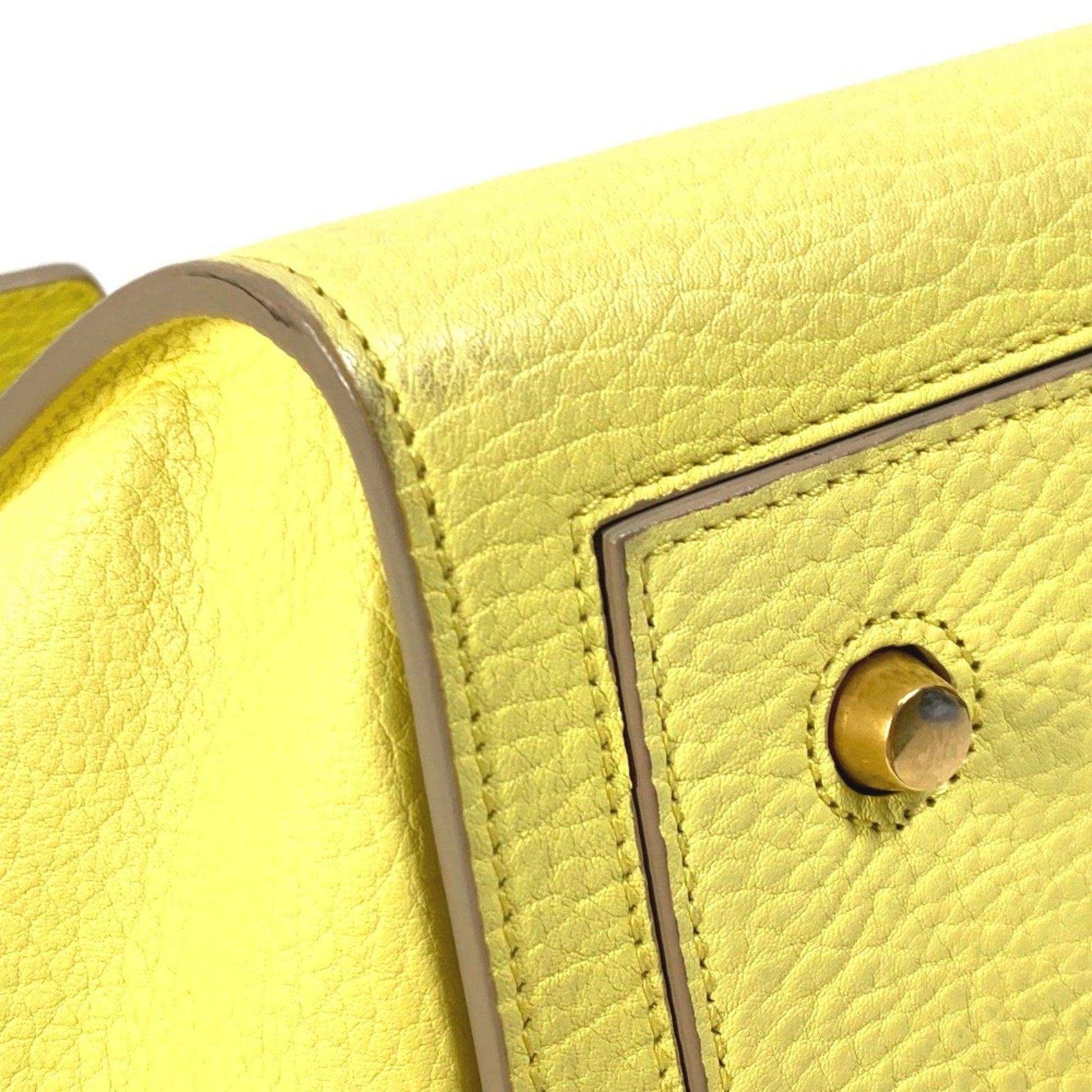 Céline Tie, Yellow, Leather, handbag