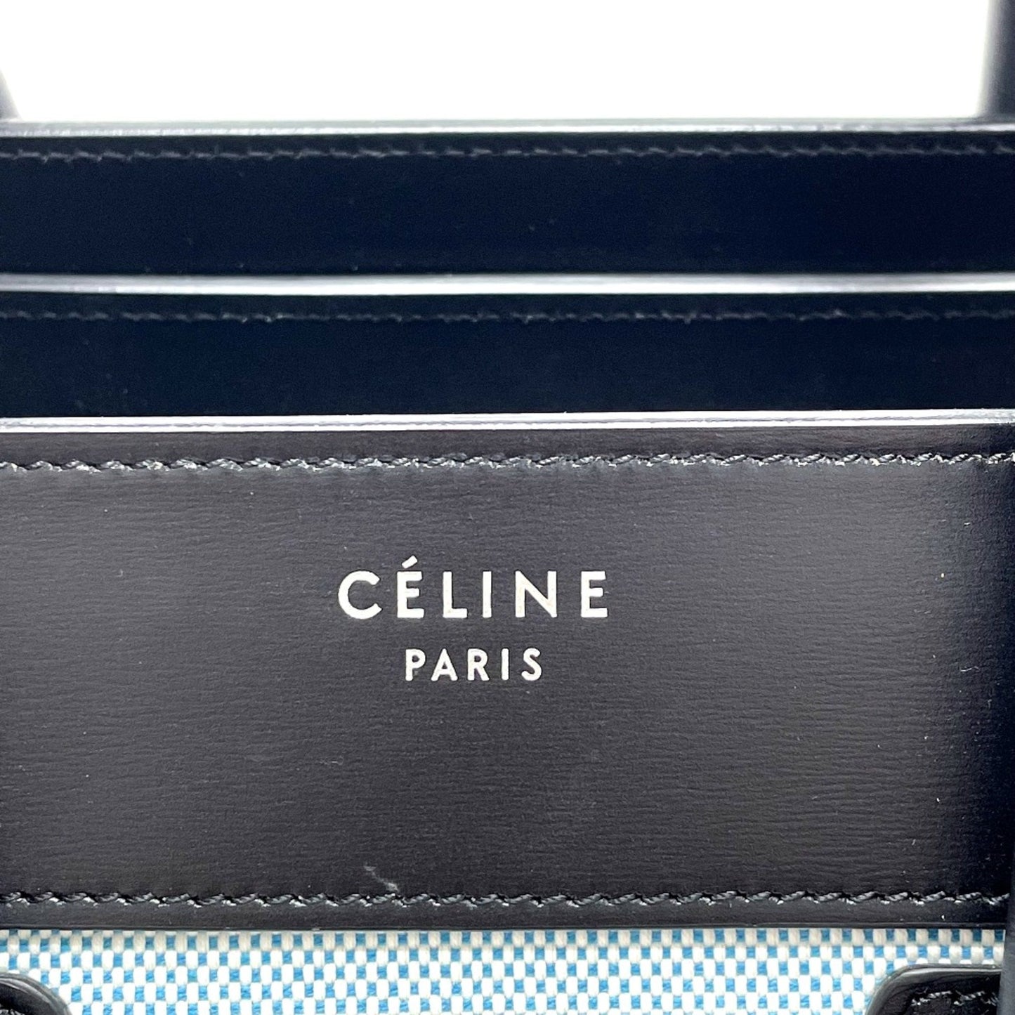 Céline Luggage, Blue, Leather, tote