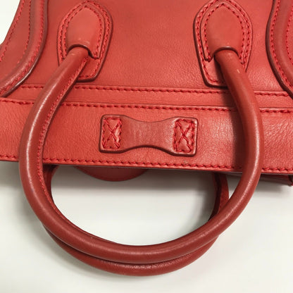 Céline Nano Luggage, Red, Leather, handbag
