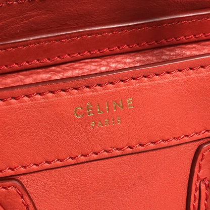 Céline Nano Luggage, Red, Leather, handbag
