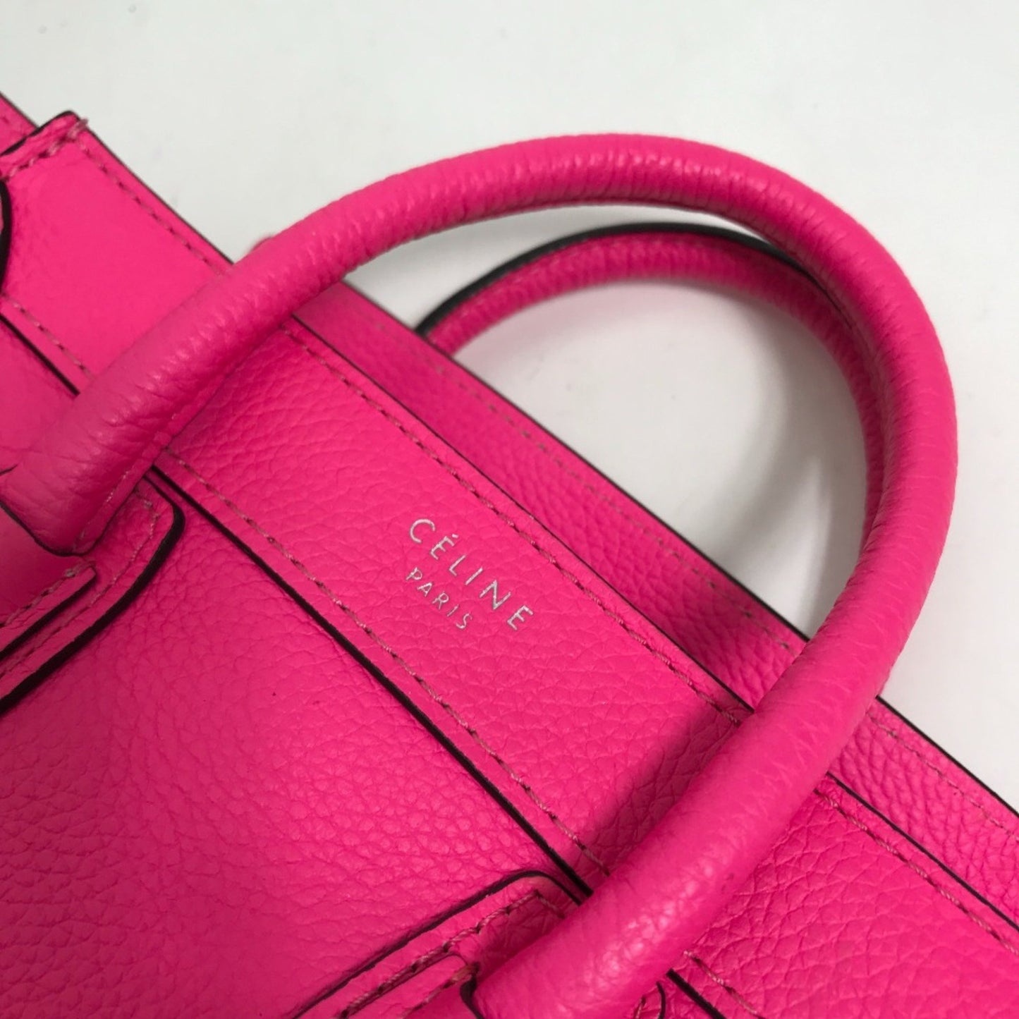 Céline Nano Luggage, Pink, Leather, handbag