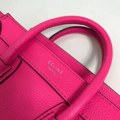 Céline Nano Luggage, Pink, Leather, handbag