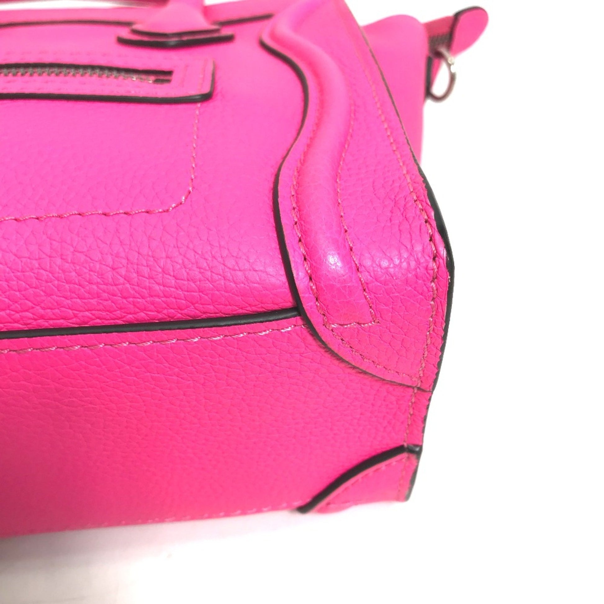 Céline Nano Luggage, Pink, Leather, handbag