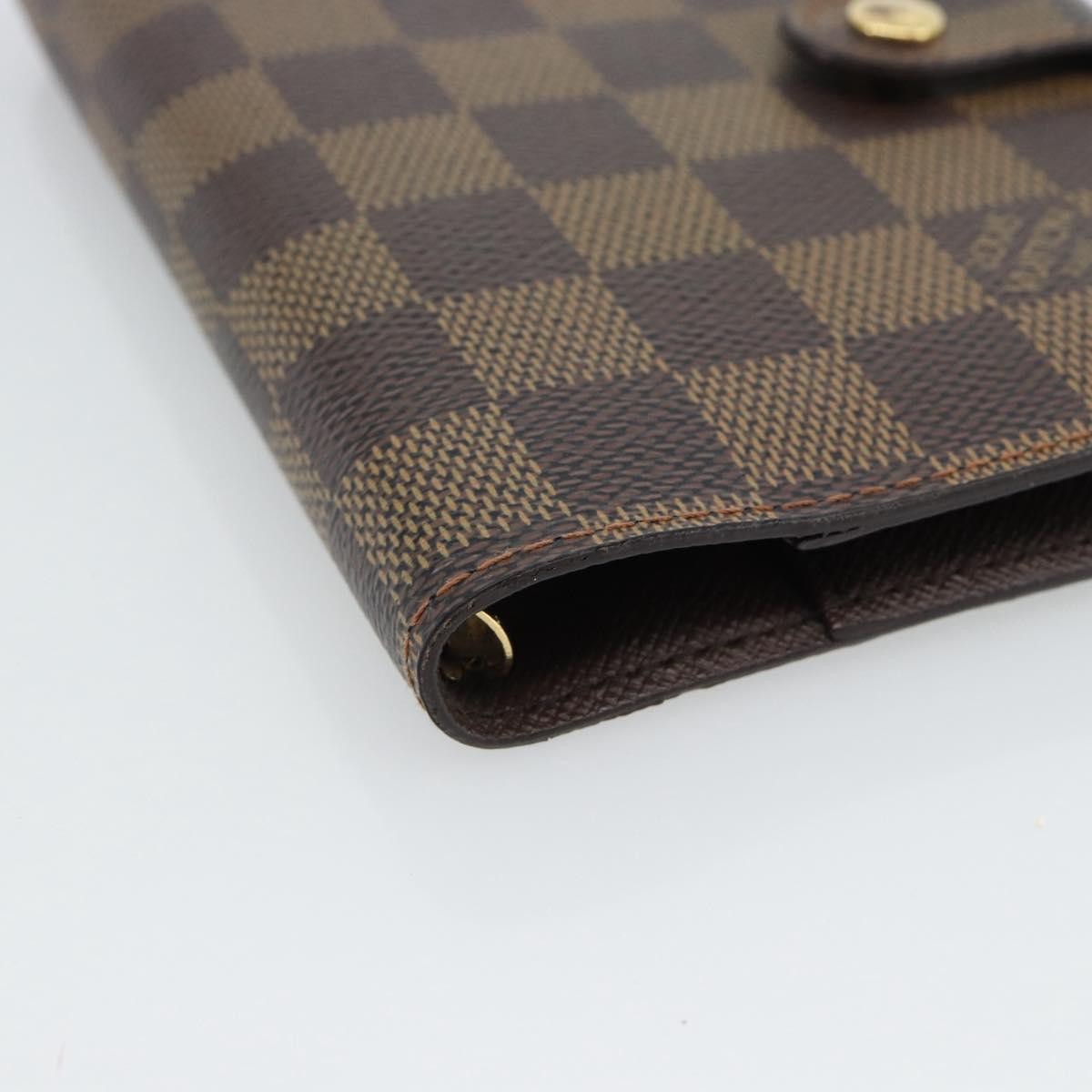 Louis Vuitton Ring Agenda Cover Damier, Brown, Canvas, Briefcase